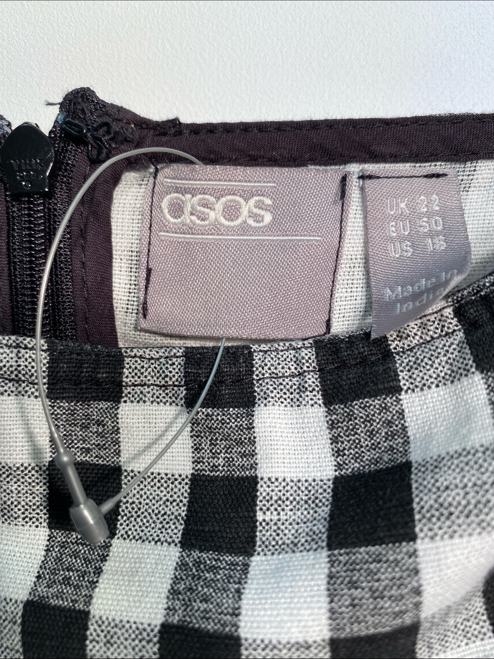 ASOS Black and White Gingham Belted Sundress - Picture 2 of 8